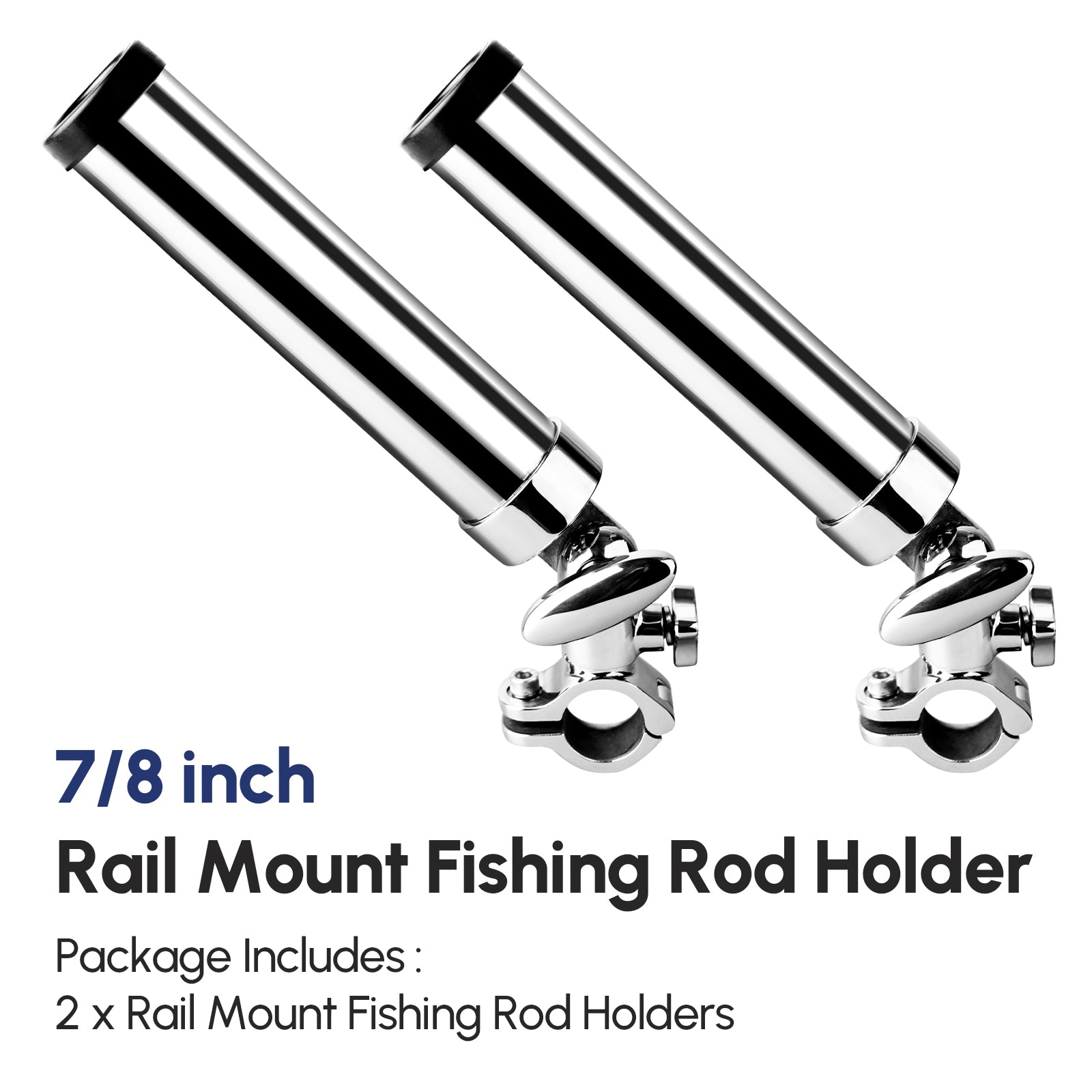 fishing rod holders for 1 1 2 inch rail Holder 1" to 1-1/4" Rails 90 angle model. 2 Pack Boat 316 Stainless