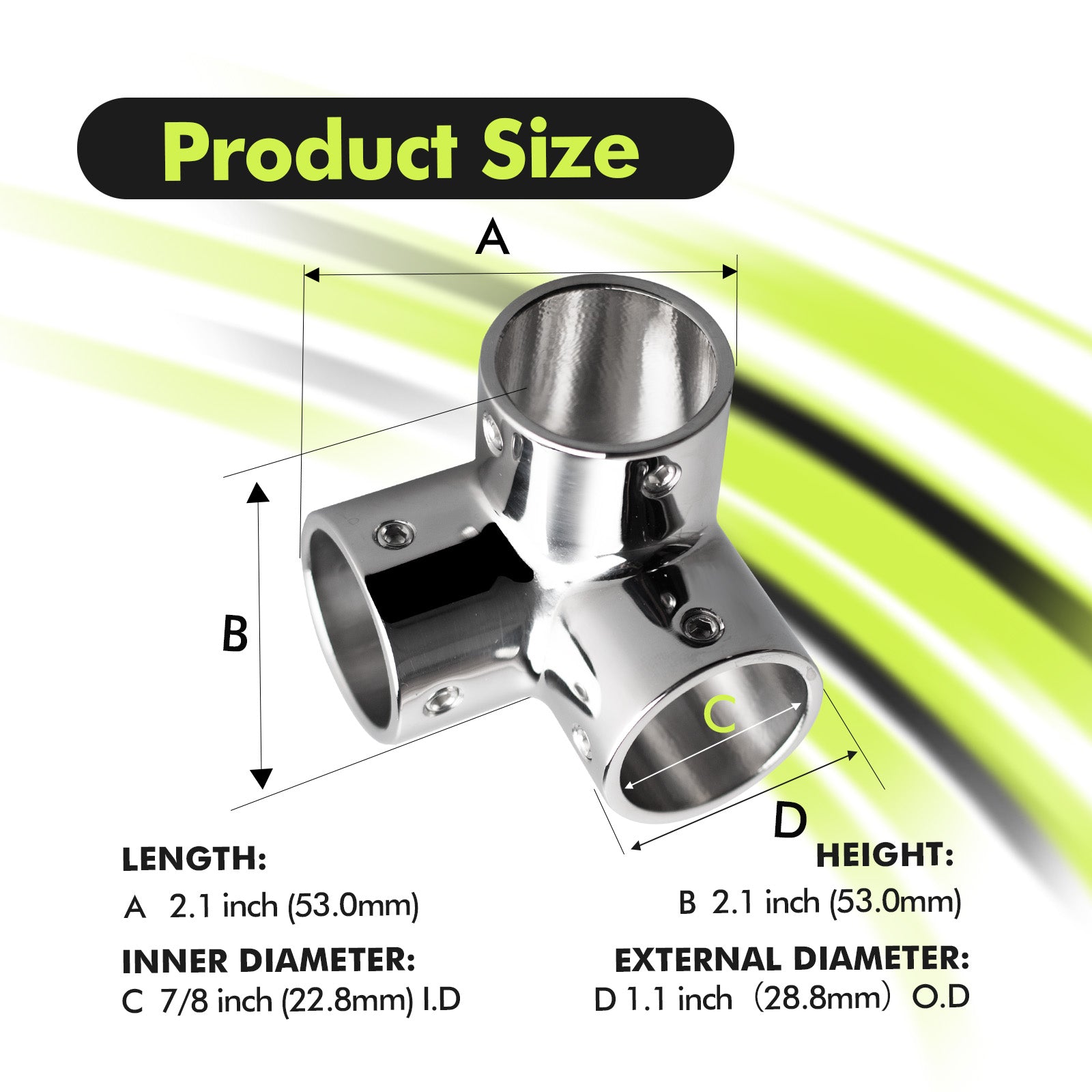 90 Degree 3 Way Tube Pipe Connector