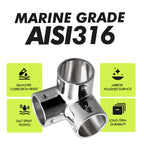 90 Degree 3 Way Tube Pipe Connector