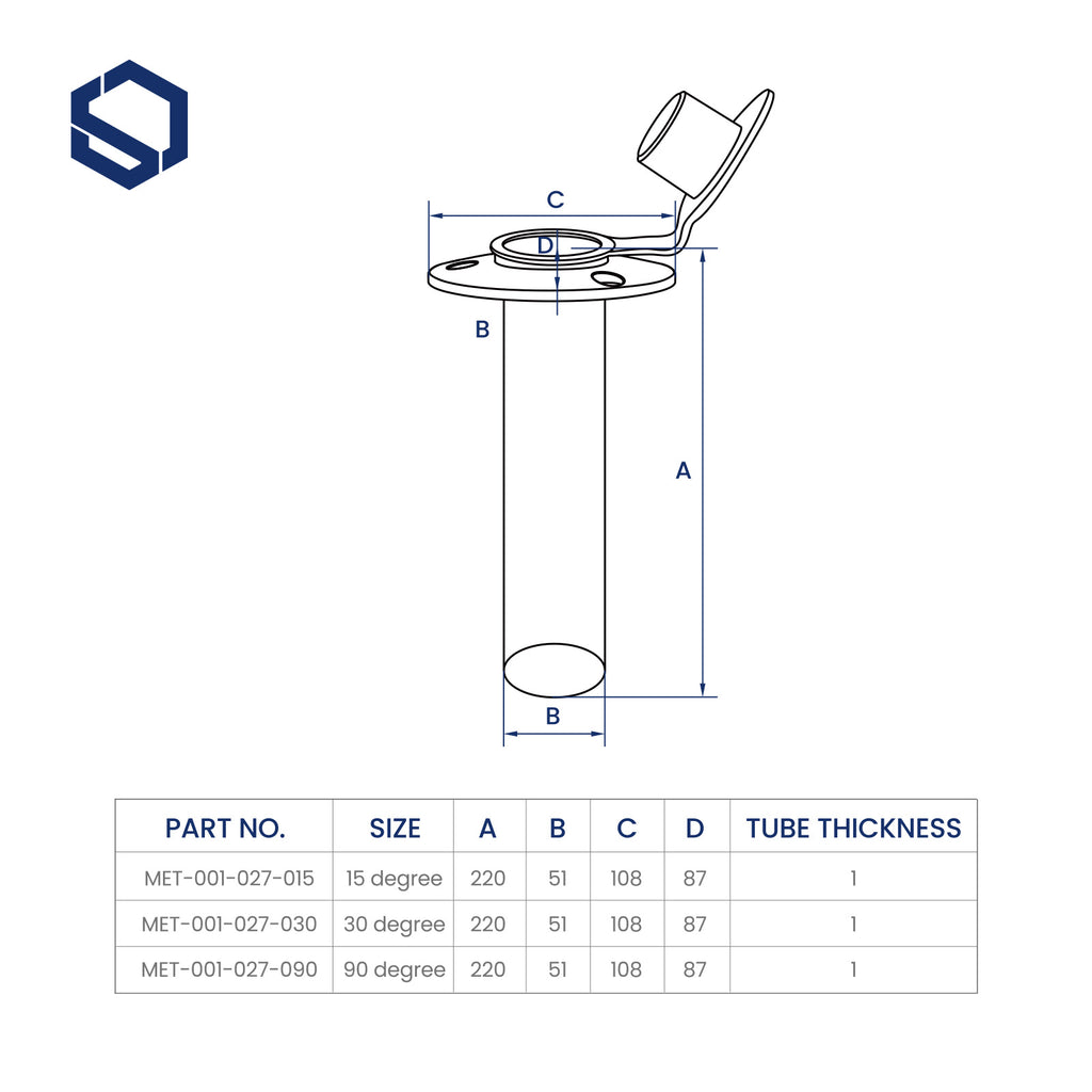 15/30/90 Degree Fishing Rod Holder with Cap