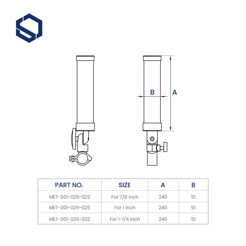 360° Rail Mount Fishing Rod Holder