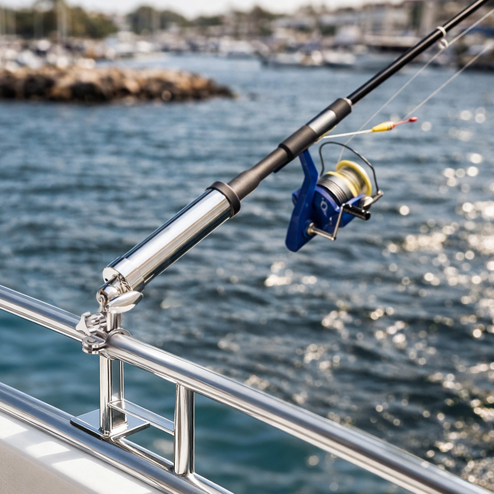 360° Rail Mount Fishing Rod Holder