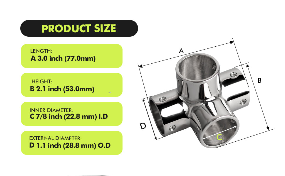 Handrail 4-way Fitting